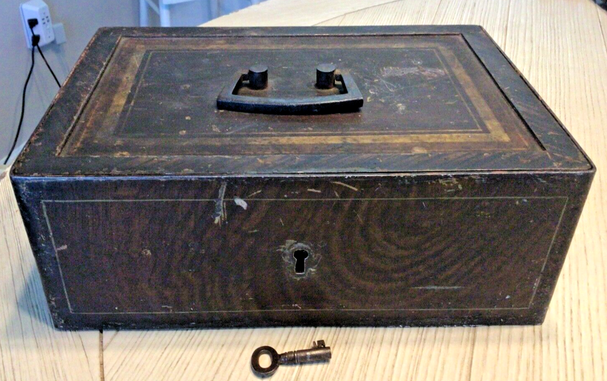 Antique Heavy Iron STRONG BOX SAFE | eBay