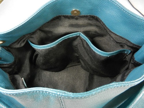 Cuore & Pelle Sofia Teal Pebble Leather Satchel Handbag Purse NWOT - Picture 12 of 18
