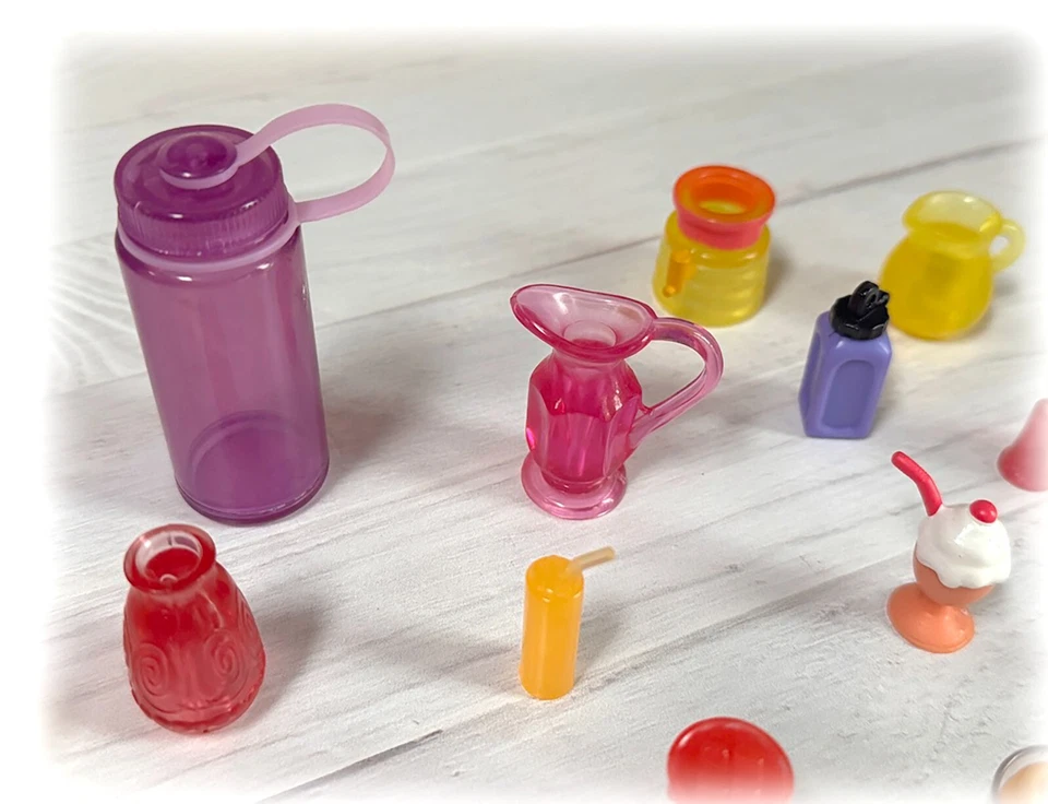 MATTEL Barbie Casa de Muñecas Lote Vasos Vasos Botellas Batidos Agua 32 piezas Foto 3 de 4