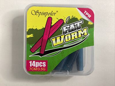 S048 Spinpoler TPR FAT WORM - Angelköder - 14 X - Neu