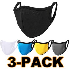 3 PCS Breathable Women Men Face Mask Washable Reusable Protective Cloth Mask
