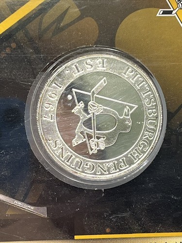 Moneda de Plata Penguins Sidney Crosby Highland Mint 5k Hecha en Pittsburgh NHL Hockey - Imagen 6 de 10