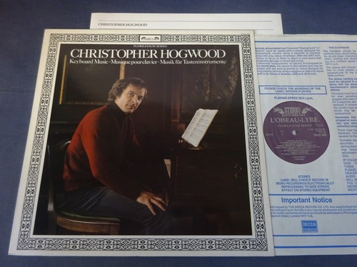 CHRISTOPHER HOGWOOD - KEYBOARD MUSIC (CPE BACH, ARNE) LP, L'OISEAU-LYRE DSLO 609
