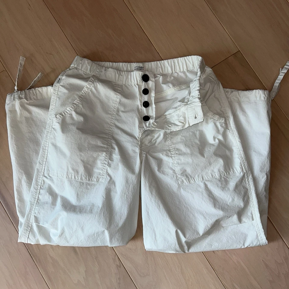 Citizens Of Humanity Luci Poplin Slouch Parachute Pant Ivory Women’s XS - Image 4 of 4