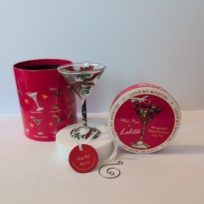 Lolita Mini-tini Holiday ''Kiss Me'' Glass Ornament