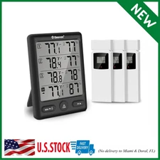 Indoor Outdoor Thermometer Wireless with 3 Remote Sensors Digital Hygrometer