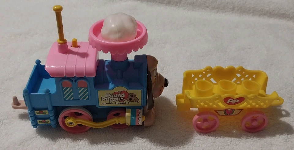 Locomotora y coche tren ferrocarril escapada cuerda cachorros libra de colección FUNCIONANDO Foto 3 de 4