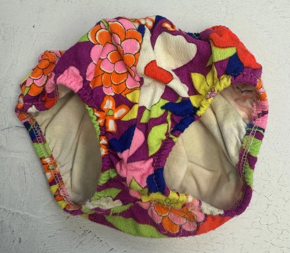 Verdadero Traje de Baño Vintage Dos Piezas Retro Colorido Estampado Floral Traje de Baño Playa Raro Foto 4 de 4