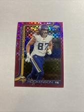 T.J. Hockenson 2025 Topps Chrome #200 Hot Pink X-Fractor Minnesota Vikings
