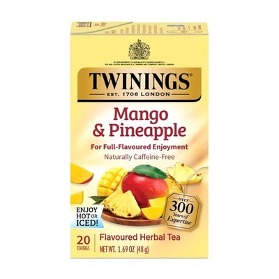 Twinings Mango & Pineapple Herbal Tea 20 Count (Pack of 1), No Color