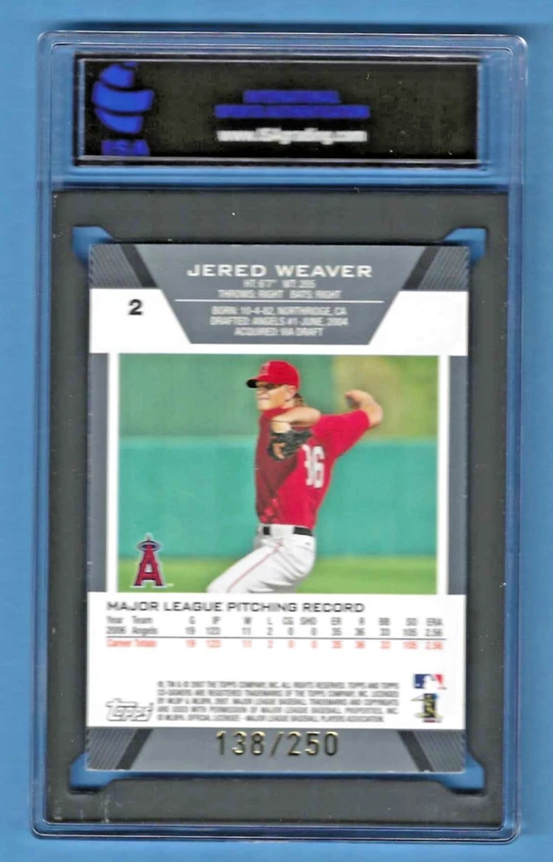 Topps Co-Firmantes Blue Vladimir Guerrero Angels #2 2007 ISA 9 #52757788 HOF 2018 Foto 2 de 2