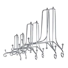 6 Pack Iron Display Stand,Iron Easel Plate Holder 4inch+6inch+8inch Silver