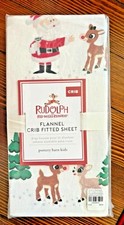 Pottery barn Holiday Crib Toddler baby Rudolph BED SHEET PILLOWCASE kid SET 2 '