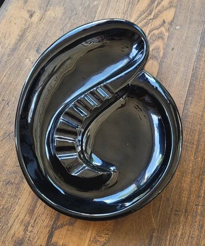 Rare VTG Royal Haeger Atomic Black Ashtray 153 USA 1950s MID-CENTURY  MCM EC!