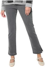 LOGO by Lori Goldstein Women's Ankle Length Denim Pants Gray Wash