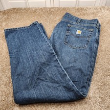 Carhartt BD1483 M Relaxed Fit Mens Jeans Blue 42 x 32 Cotton Polyester Blend