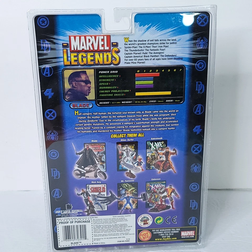 Marvel Legends Blade Wesley Snipes & Motorcycle Series V ToyBiz 2003 NUEVO SELLADO Foto 4 de 4