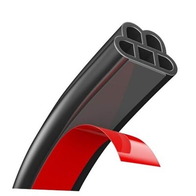 85.3Ft Car Door Rubber Seal Strip Double Layer Universal Self Adhesive 85.3FT