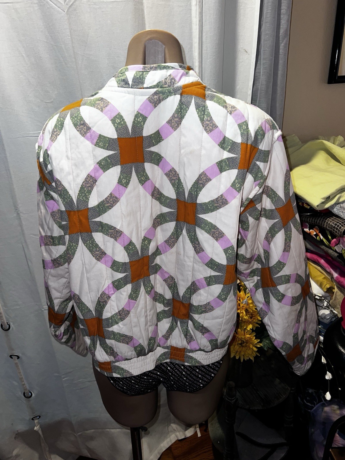 Patchwork Quilted Double Wedding Jacket Size M - image 5