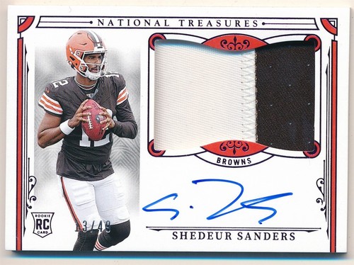 SHEDEUR SANDERS 2025 NATIONAL TREASURES RC PURPLE AUTOGRAPH PATCH AUTO SP #13/49