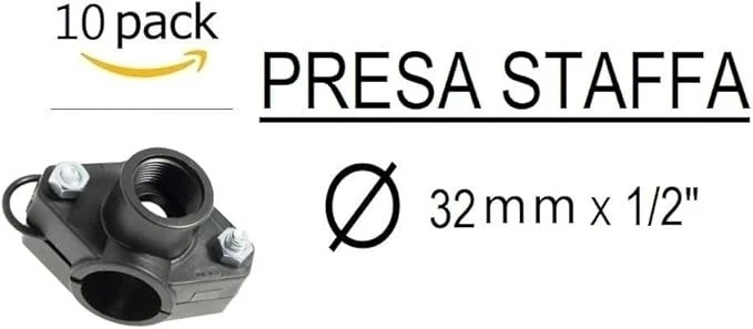Magazzini GM PRESA STAFFA, Raccordi per Sistema di irrigazione  10PZ  32 x 1/2" - Immagine 4 di 4
