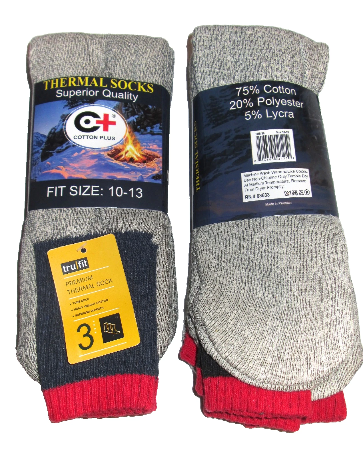6 Pairs Mens Soft Cotton Blend Stay Up Top Thermal Boot Mid Calf Tube Socks