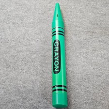 Vintage Giant Green Crayon Storage Container Bank 35 Inch Tall Novelty Decor