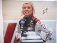 Natalie Decker Autographed DGR Toyota Sunoco RC Nascar 8x10 Photo Beckett BAS