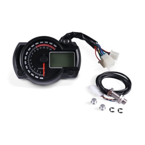 Universal LCD Digital 15000rpm Motorrad Tachometer Tachoanzeige Kilometerzähler# - Bild 7 von 7