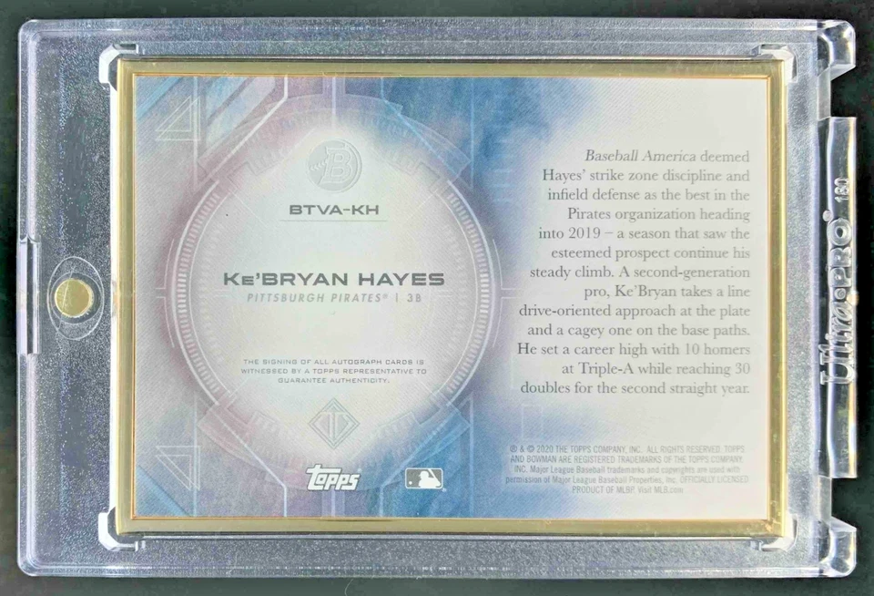 Ke'Bryan Hayes 2020 Bowman Transcendent Collection Image Variation Auto /25 - Image 2 of 2