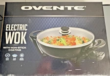 OVENTE Electric Wok 13" Skillet FPB-003 Nonstick, Temp Control, New Open Box