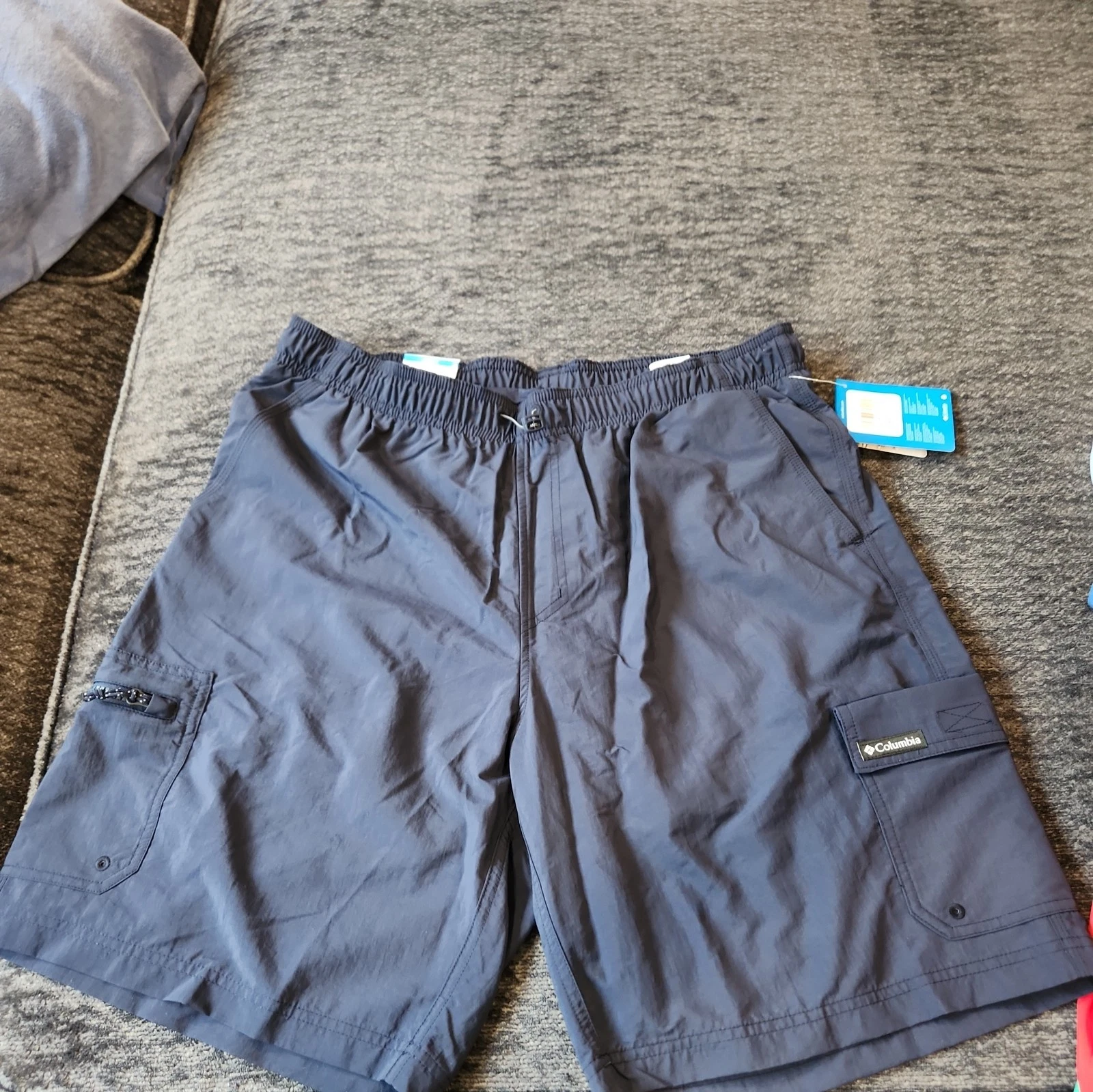Mens Columbia Summerdry Brief Navy Shorts L Large 9"