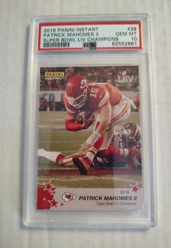 2019 Panini Instant #28 Patrick Mahomes II Super Bowl LIV Champions PSA 10 POP 1