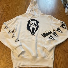 Scream White Long Sleeve Hoodie Men's Horror Movie With Graphics Size XS New