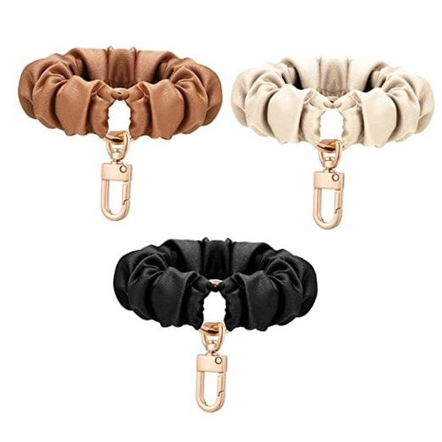 3 Pcs Scrunchie Keychain Wristlet Bracelet Keychain Stretchy Key Ring Wrist