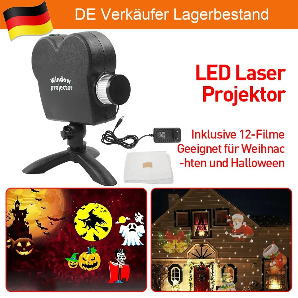 Weihnachten Halloween LED Laser Projektionslampe Muster Projektor Fenster Licht