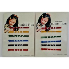 VINTAGE NEW 1980's Multicolor Hand Painted Bobby Pins Set of 12