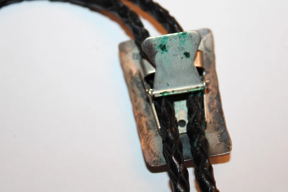 Corbata Bolo Bis-Bee Navaho Silver Smith Años 60 De Colección - ESTERLINA CON TURQUESA Foto 3 de 4