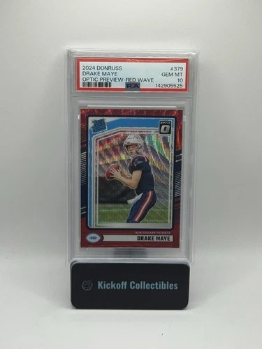 2024 Panini Donruss - Drake Maye Optic Preview Red Wave RC - PSA 10!
