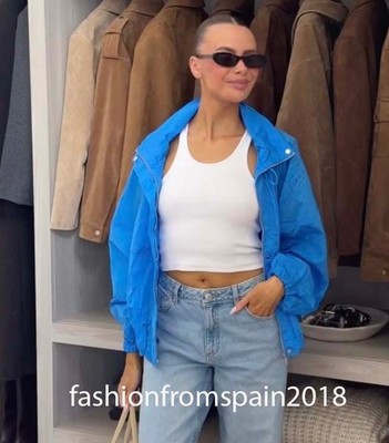 ZARA NEW WOMAN NYLON GATHERED JACKET BULISH XS-S,M-L 5063/702/420