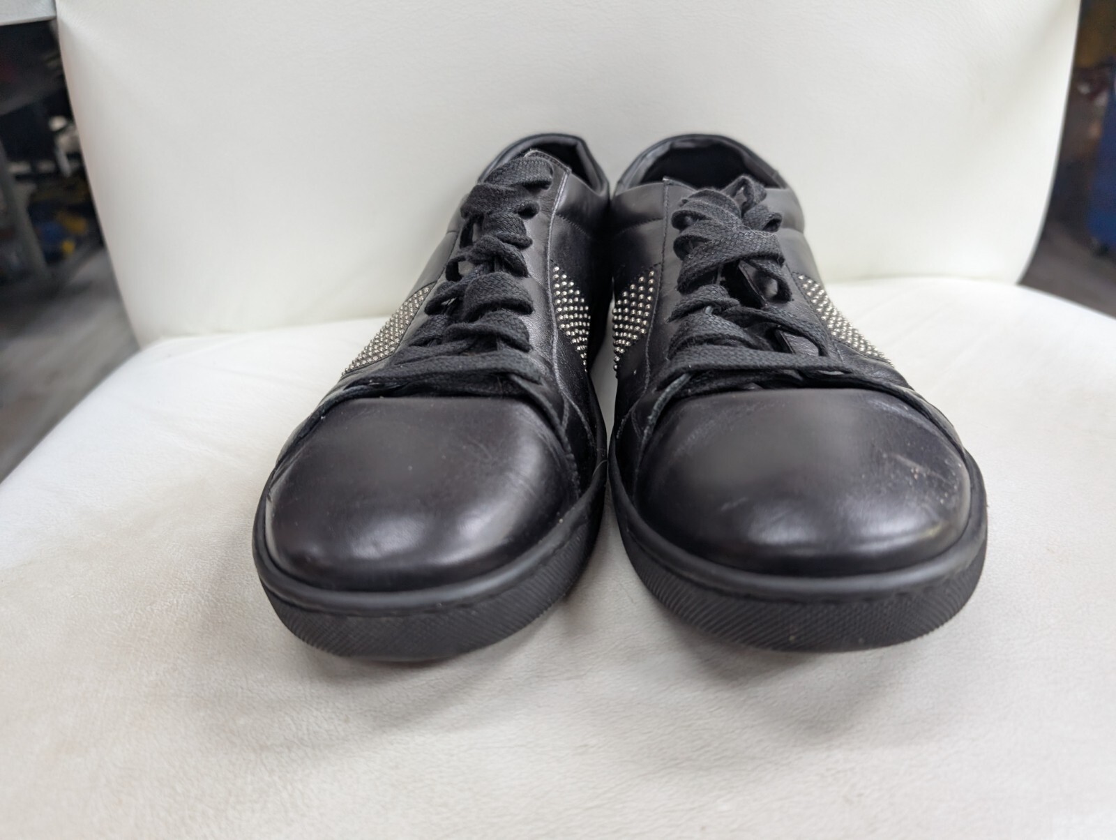 Yve Saint Laurent Paris sneakers scarpe basse nere basse con cristalli senza scatola