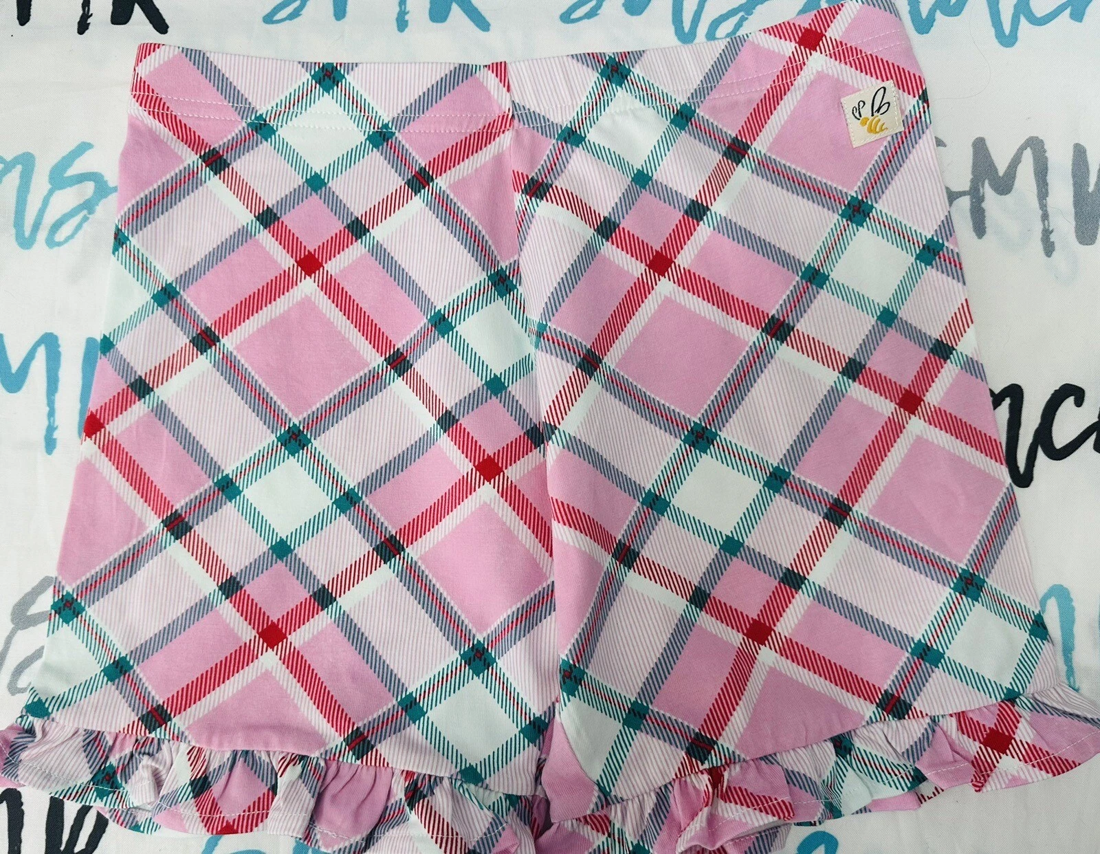 Girls Wildflowers clothing Pink Plaid Shorties shorts size 14 NW0T