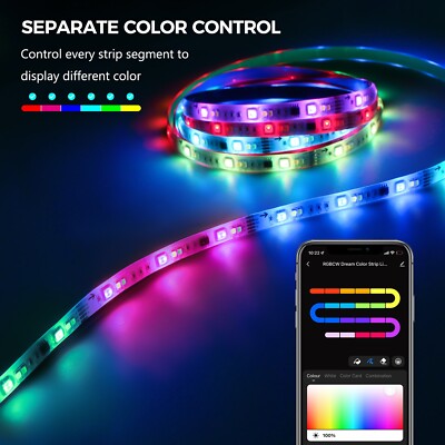 LED Strip Lights 65.6 ft Music Sync Bluetooth 5050 RGB