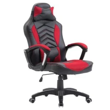 Homcom 921-057RD Portable Massage Computer Gaming Chair Ergonomic Heated - Red