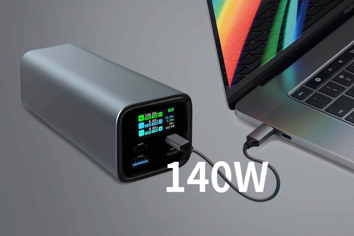 Kogan 27000mAh 140W PD Power Bank with Smart Digital Display (737