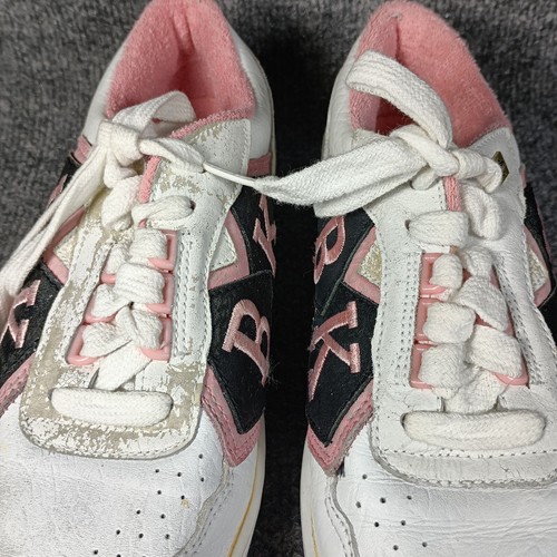 Tenis Vintage Caballeros Británicos Doble Diamante Mujer Talla 7 Blanco Leer - Imagen 2 de 11