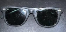 Vintage 1950s Crown Optical Black Wayfarer Style Sunglasses Heavy Duty Hinges