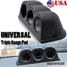2" 52mm Triple Gauge Meter Holder Pod Dashboard Mount Dash CupSUV ABS Universal