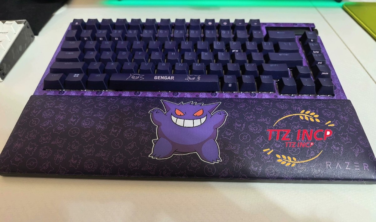 Razer-Clavier de jeu sans fil Pokémon édition Gengar, Blackannule ow V4 Pro 75%, remplaçable à chaud, écran OLED avec cadran de commande Razer  7