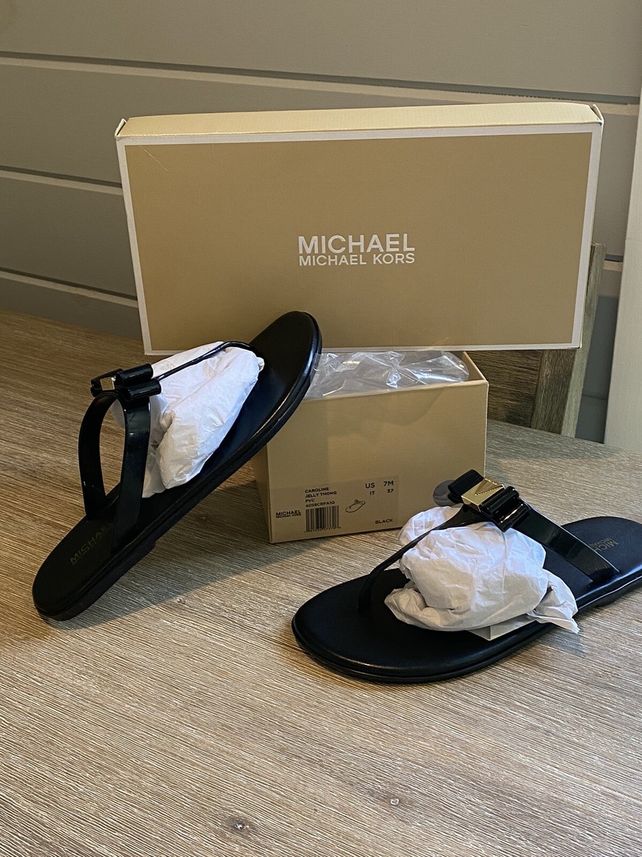 Black Caroline Jelly Sandal Michael Kors New Michael Kors Caroline